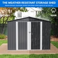 thumbnail image 4 of Dextrus 7x5ft Weatherproof Metal Storage Shed, Lockable Ventilated Outdoor Tool Shed for Backyard Patio Lawn, Black, 4 of 10