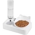 thumbnail image 1 of Cuencos elevados para comida para gatos, cuenco automático de comida y dispensador de agua para gatos y perros, juego de cuencos para comida para gatos con ángulo ajustable inclinado de 15° para, 1 of 8
