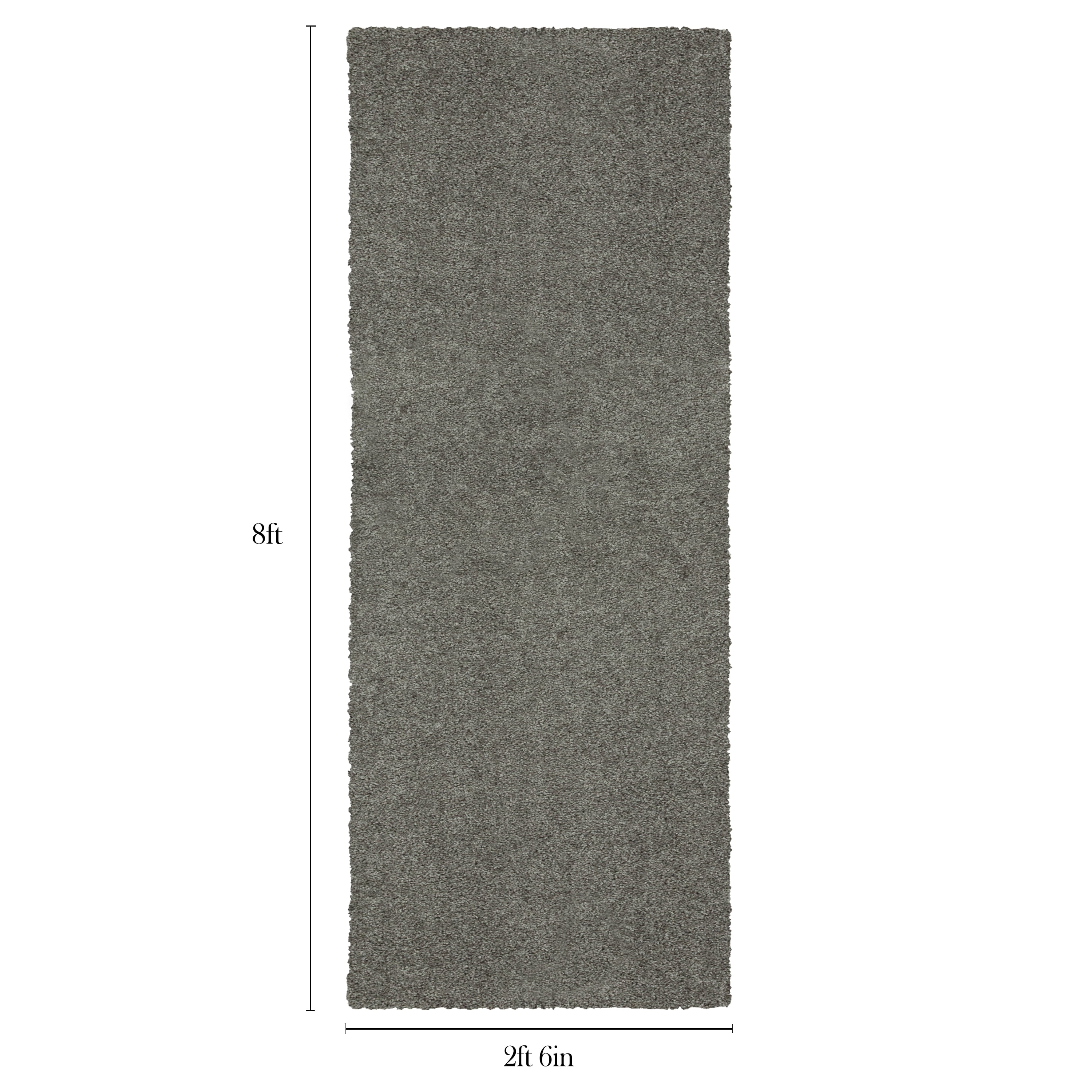 Mainstays Solid Shag Indoor Runner Rug, Gray, 2 ft 6 in x 8 ft