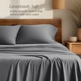 thumbnail image 3 of Bare Home Bamboo Sheet Set - Made from Rayon Fibers - Deep Pockets - 4 Piece - Queen, Gray, 3 of 10