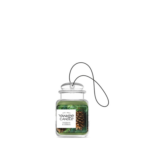 Yankee Candle Car Jar Ultimate Hanging Car Air Fresheners, Balsam & Cedar, 0.96 oz (Pack of 4)