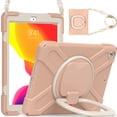 thumbnail image 7 of Case for iPad 9th/8th/7th Gen 10.2 inch 2021/2020/2019, 360 Degree Rotating Hand Grip Shockproof Cover with Shoulder Strap, Rose Gold, 7 of 7