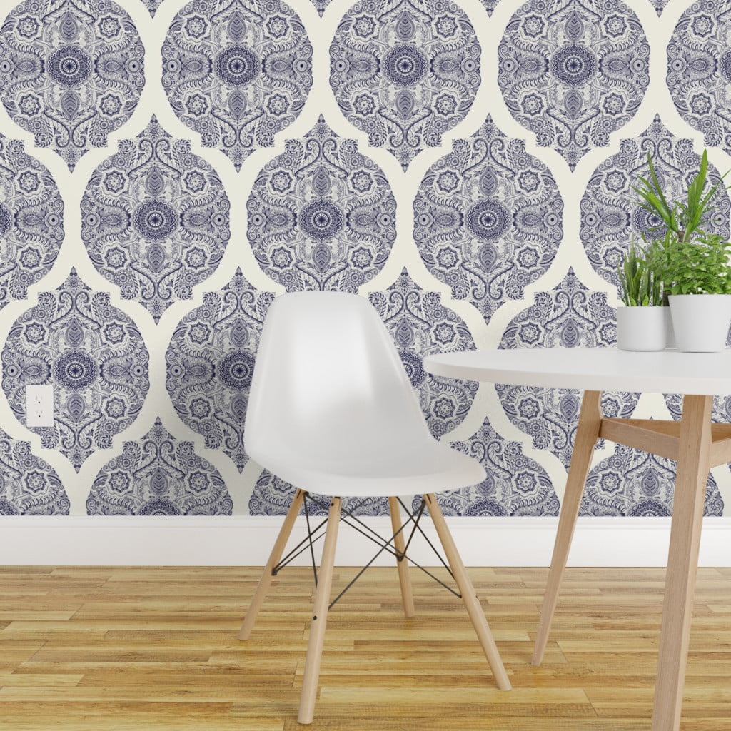 PeelandStick Removable Wallpaper Large Scale Moroccan Navy Ogee
