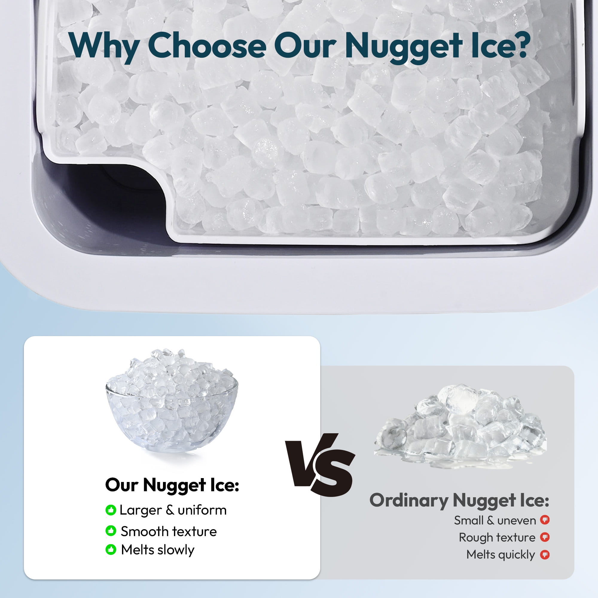 EUHOMY 35lbs/24H Nugget Ice Maker Countertop, Pebble Ice Maker Machine with Auto-Cleaning, Black