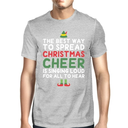 Best Way To Spread Christmas Cheer Grey Men's Shirt Holiday