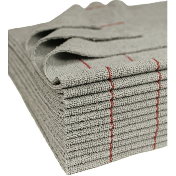 CleanAide Silver Cleaning Microfiber Towels Ultra Cut 16 X 16 in. Red Pin 12 Pk