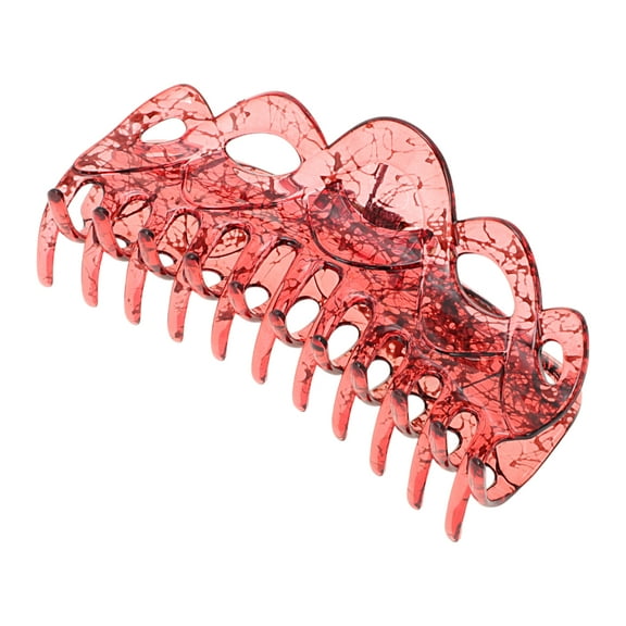 Unique Bargains 1 Pc Fashion Corrugated Edge Hair Clips Hairdo Clip Red