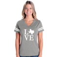 thumbnail image 1 of Womens Texas Flag Football V-Neck T-Shirt, 1 of 5