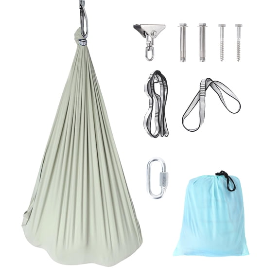 Sensory Swing, 55" x 59" Double Layer Therapy Swing for Autism ADHD, 360° Swivel, Indoor Outdoor