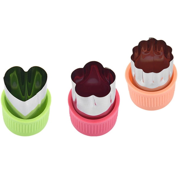 Yuarrent Paquete de 3 moldes para cortar verduras, portátil, desmontable, pulido, encantador, antideslizante, de acero inoxidable, molde para el hogar, Cocina y Comedor Herz Yuarrent HA001189-03