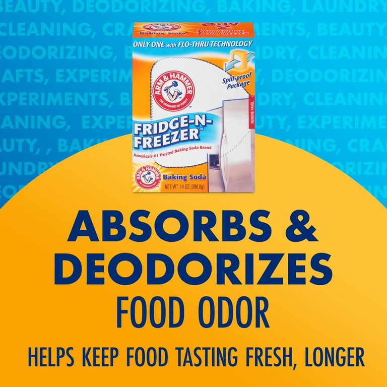ARM & HAMMER Baking Soda Fridge-n-Freezer Odor Absorber, 14 oz Box