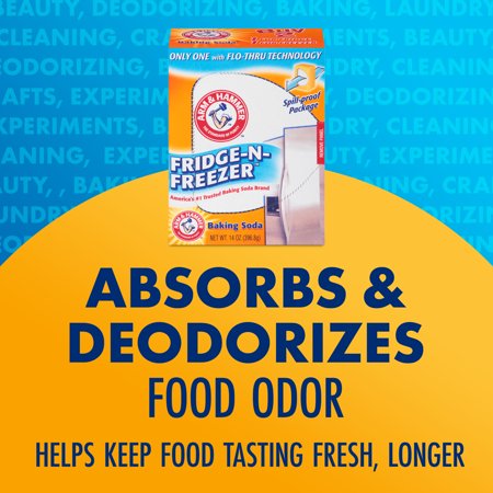 ARM & HAMMER BAKING SODA FRIDGE-N-FREEZER ODOR ABSORBER, 14 OZ BOX