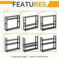 thumbnail image 5 of 3 Tier Wood Shelf, Adjustable Wall Mount Storage Rack for Kitchen Counter Top, Plant Flower Stand, Bathroom, Living Room (Black), 5 of 13