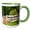 Green/White, variant on 3drose, Some Deer Near a White Picket Fence in Pine Valley on Main St., 15oz Mug