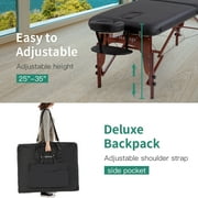 BestMassage Portable Massage Table, SPA Bed 2-Fold Massage PU SPA Bed,Black