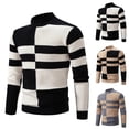 thumbnail image 3 of MIASHUI Men's Fall Winter Simple Color Block Half High Neck Base Layer Knit Sweater Long Sleeve Comfort Black,M, 3 of 3