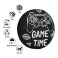thumbnail image 4 of Waterproof Spare Wheel Cover, Black and White Gamepad Game Time Pattern Adjustable Wheel Cover For Jeep Trailer RV SUV Car, 17 inch, 4 of 8