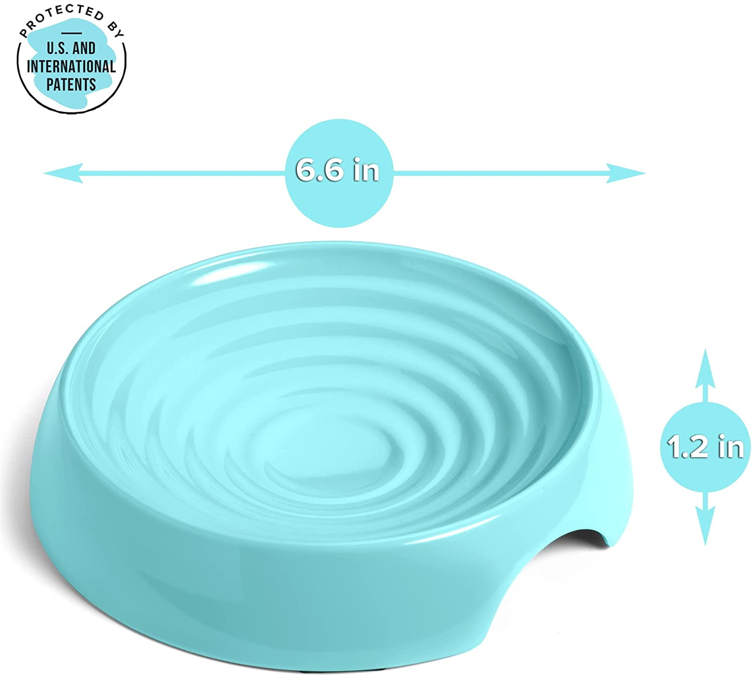 CatGuru Cat Bowls, Whisker Stress Free Cat Food Bowl, Reliefs Whisker Fatigue, Wide Cat Bowl, Non Slip Cat Food Bowls, Shallow Cat Dish, Cat Feeding & Watering Supplies (Set of 2 Bowls, Aruba)