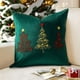 thumbnail image 5 of Funda de Cojín Navideña con Bordado de Árbol de Navidad, Diseño Verde Flocado, 45X45Cm, Ideal para Decorar El Sofá | Funda de Cojín para Fiestas Navideñas (1 Unidad), 5 of 7