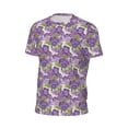 thumbnail image 6 of Wukai Violets Flowers Print Men's Short-Sleeved Mesh T-Shirt,Quick-Dry Short Sleeve Workout T-Shirt-4X-Large, 6 of 8