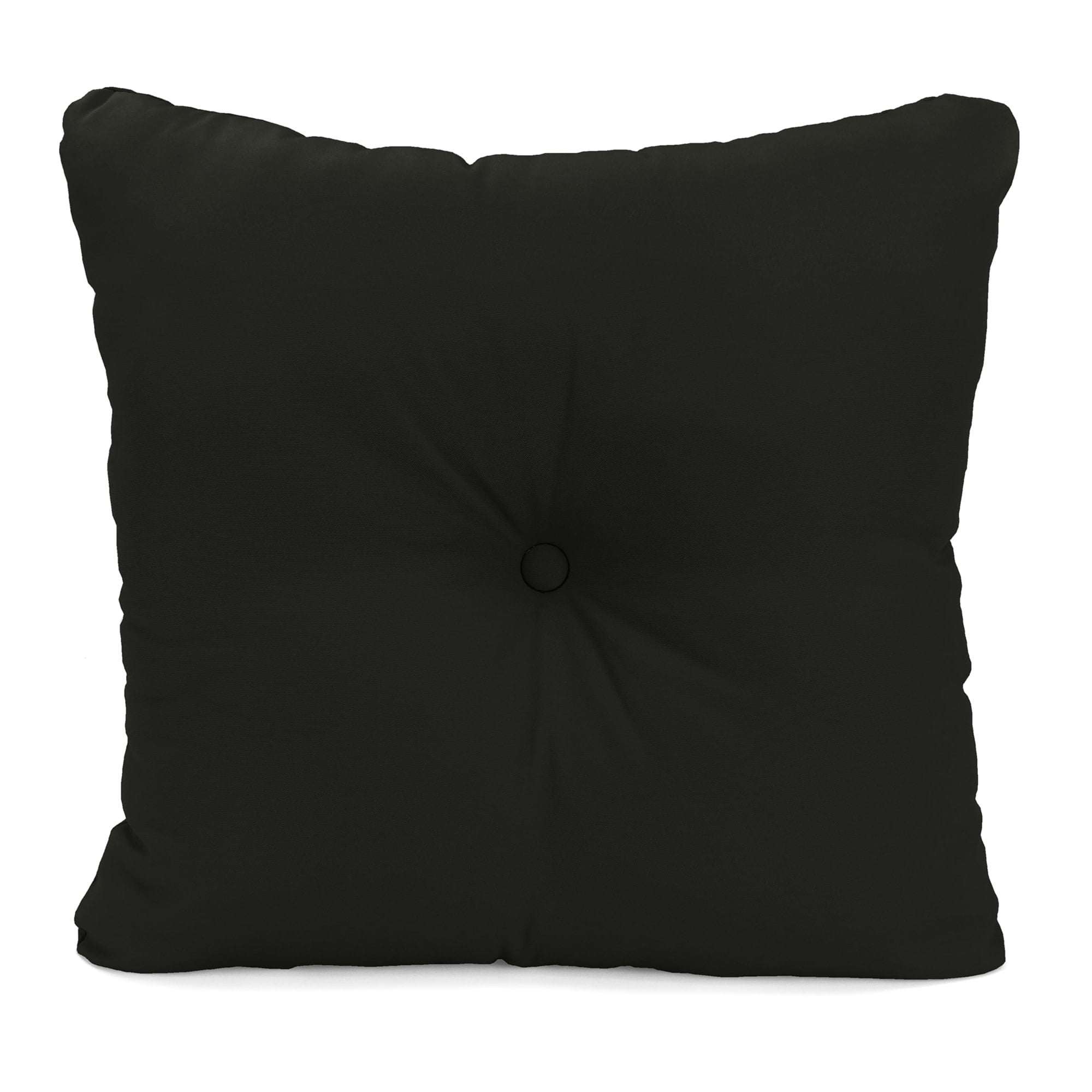 Jordan Manufacturing 23.5" x 24" Canvas Black Solid Square Tufted Outdoor Deep Seat Chair Back Cushion with Fabric Button (2 Pack)