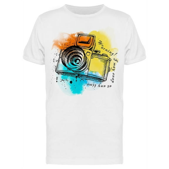 Warning Camera T-Shirt Men -Image by Shutterstock, Male 3X-Large