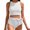 White, variant on Side Bow Tie Bikini Sets for Women Tummy Control Fully Coverage 2 Piece Swimsuits Solid Color Beachwear White