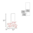 thumbnail image 2 of Floating Hallway Cabinet Lowell, Space-Saving Living Room Organizer with Mirror, White, 2 of 12