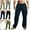 Navy, variant on Xzbqbs Pants for Men Cotton Linen Cargo Pants Casual Elastic Waist Drawstring Pants Loose Fit Summer Beach Yoga Travel Work Pants