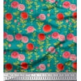 thumbnail image 1 of Soimoi Rayon Fabric Leaves & Chrysanthemum Floral Printed Fabric 1 Yard 56 Inch Wide, 1 of 3