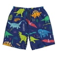 thumbnail image 3 of Uemuo Dinosaurs Pattern Men's Swim Trunks Hawaiian Beach Bathing Suit Swimsuits Beach Quick-Dry Shorts with Pockets-, 3 of 9