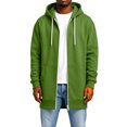 thumbnail image 5 of LNZGNM Hoodie for Men Oversized Zip Up Fleece Sweatshirts with Pockets, Long Sleeve Relaxed Fit Winter Coat, Green (XXXXXL), 5 of 6