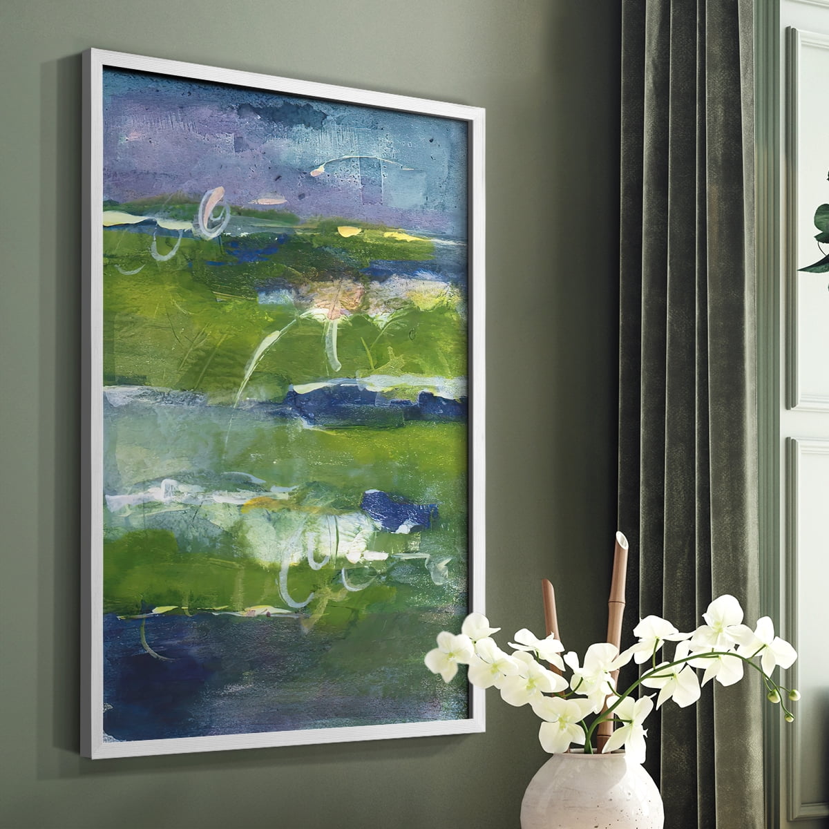 Bales of Color II Framed Print in White Solid Wood Framed Print No Nail Hanging