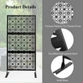 thumbnail image 6 of Wind Blocker for Outside Patio,Freestanding Outdoor Divider Decorative Privacy Fence Screen,Metal Outdoor Privacy Screen,Fence Panels for Balcony Patio,74‘’H×35‘’W(Black-Square), 6 of 7