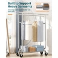 thumbnail image 3 of Sakugi Heavy-Duty Clothes Rack - 42.5"×16.5"×65.9" Garment Rack with 4-inch Lockable Wheels, Double-Rod Stainless Steel Clothing Racks for Hanging Clothes in Bedroom, Laundry Room,Silver, 3 of 11