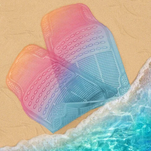 RONGTUO Car Rubber Floor Mats All Weather Liner 2 Pieces Heavy Duty Set Trim