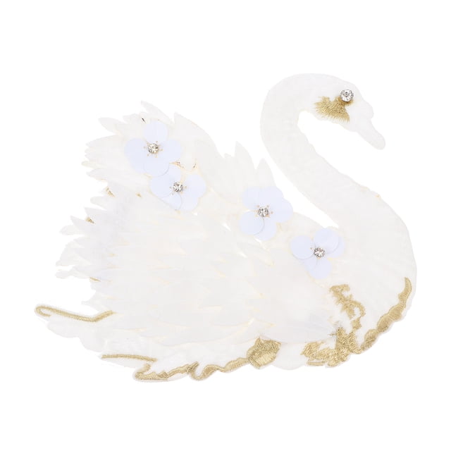 Miangastore Swan Shape Embroidery Patch Sewing Craft Decoration Diy Embroidered Applique