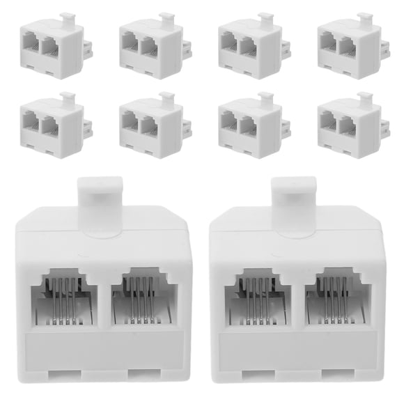 unbranded 10Ud Divisor Adaptador Teléfono Rj11 Dual 6p4c Compatible Con Fax Y Módem