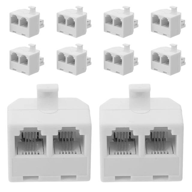 unbranded 10Ud Divisor Adaptador Teléfono Rj11 Dual 6p4c Compatible Con Fax Y Módem