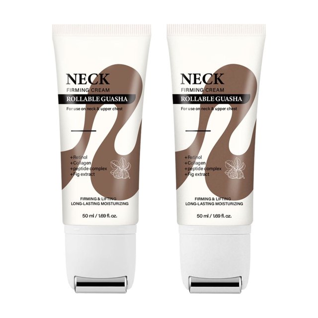 Crema Reafirmante y Reafirmante para El Cuello | Masaje con Rodillo | Hidratante | 50 Ml X 2 Unidades