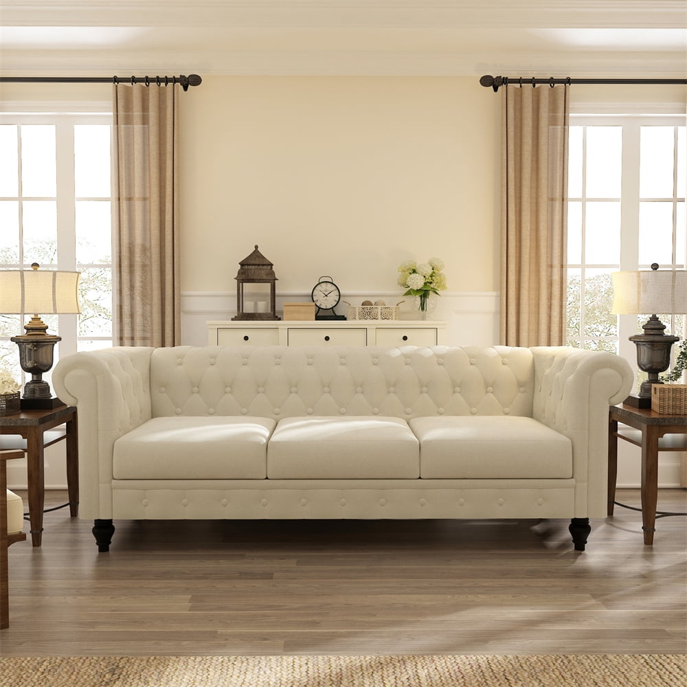Rolled arm velvet sale sofa