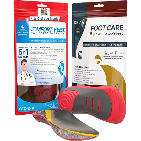 Dr A-Z Insoles Custom Fit Orthotic Inserts, Insole  Arch Feet Relief , Custom Fit Foot Mapping Insoles Plantar Fasciitis Relief Cushion For School, Warehouse Size 9