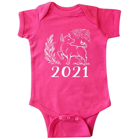 

Inktastic 2021 Chinese New Year Ox Gift Baby Boy or Baby Girl Bodysuit
