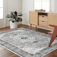 thumbnail image 1 of Boho Vintage Round Rug ft- Faux Wool Dreely Washable Area Rug Small Distressed Throw Rugs Floor Carpet for Door Mat Entryway Bedrooms Laundry (Round - ; Diameter Border ), 1 of 7