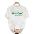 thumbnail image 1 of T-Shirt Décontracté d'Été Blanc Imprimé Hommes Femmes Extérieur Respirant Coton Chemise Ronde, 1 of 1