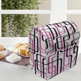 thumbnail image 3 of Geometric Stand Mixer Cover, Sixties Inspired Wavy Lines Vibrant Image Curved Stripes Funky Pattern, Kitchen Appliance Organizer Bag Cover with Pockets, 5 Quarts, Hot Pink White Black, by Ambesonne, 3 of 4