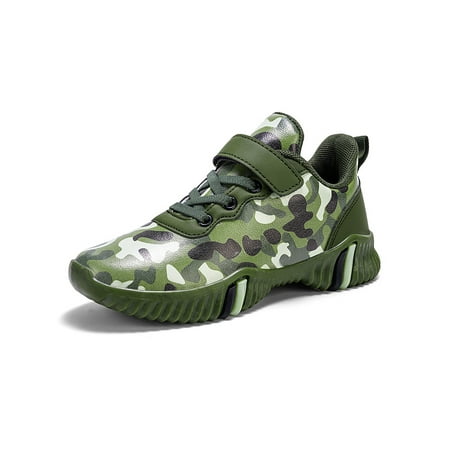 

Ferndule Boys Fashion Camouflage Sneakers Walking Comfort Round Toe Trainers Gym Lightweight Athletic Shoes Green 10C