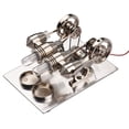 thumbnail image 4 of Stirling Engine Kit Dual Engine Generator Hot Air Motor Model Physical Generator Model with Flywheel Design Science Experiment DIY Education for Teacher Adults School Office Decor, 4 of 7