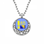 I Am From Bosnia And Herzegovina Necklaces Pendant Retro Moon Stars Jewelry