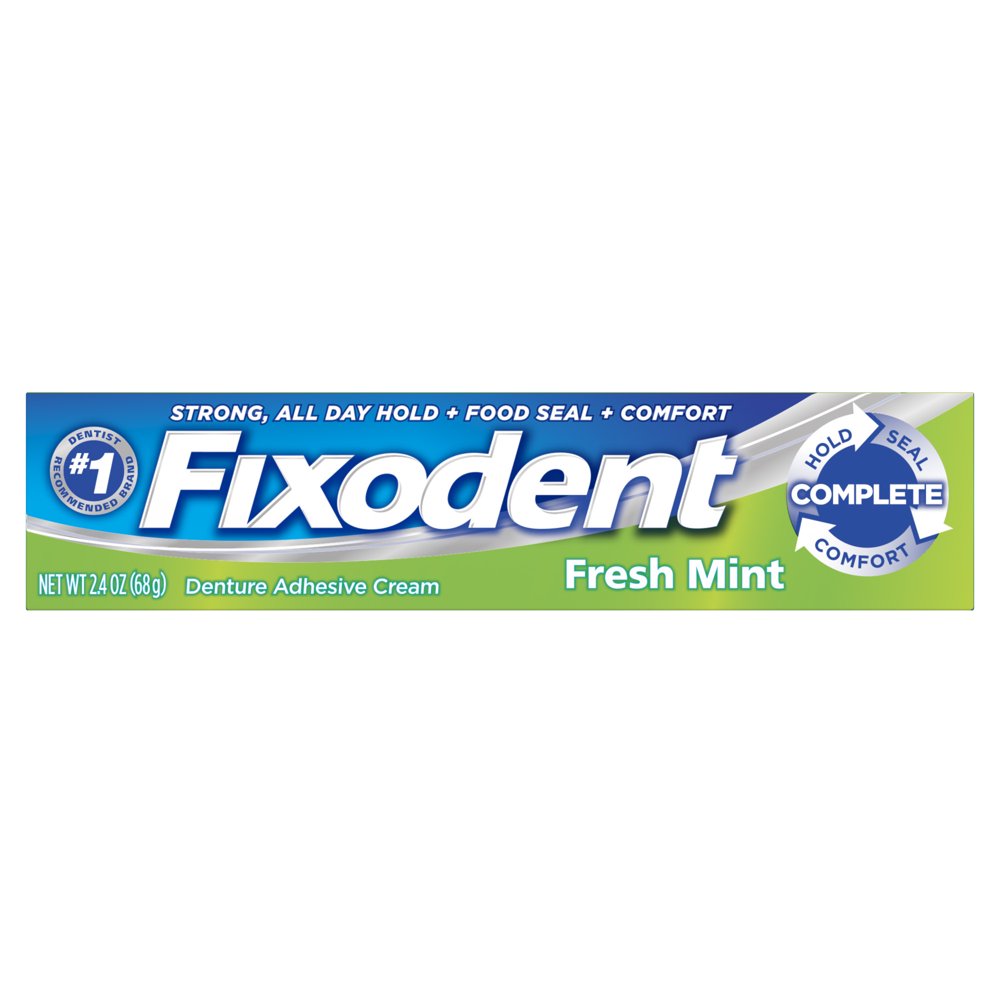 (3 pack) Fixodent Complete Fresh Mint Denture Adhesive Cream, 2.4 oz